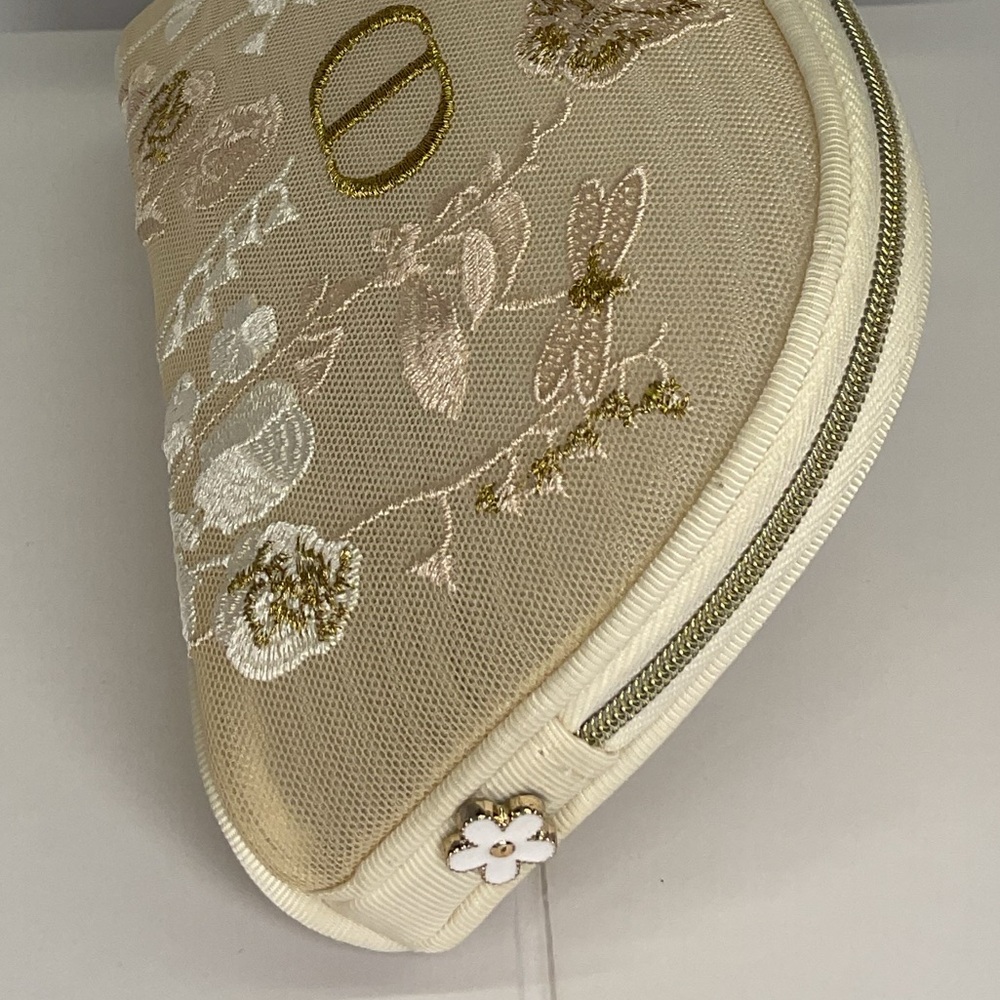 Dior Beige Floral Embroidered Cosmetic Bag - Picture 7 of 7